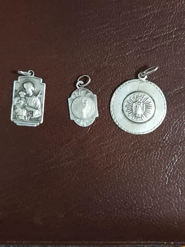 Lote 3 medaglie religiose in argento