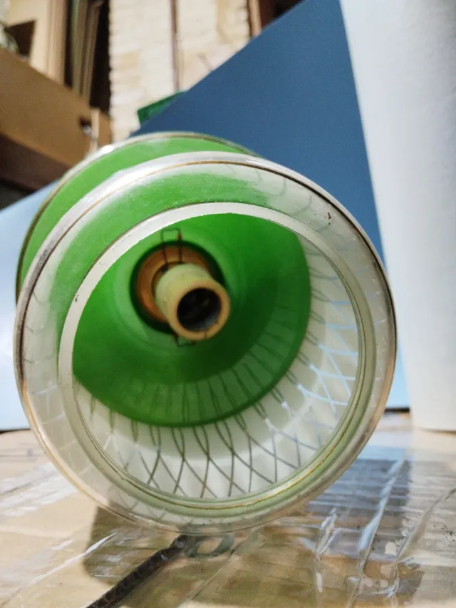 Lámpara techo vintage cristal y plástico