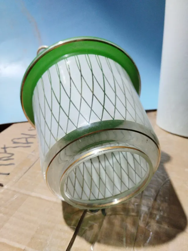 Lámpara techo vintage cristal y plástico