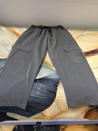 Pantaloni eleganti gamba larga grigi