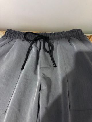Pantaloni eleganti gamba larga grigi