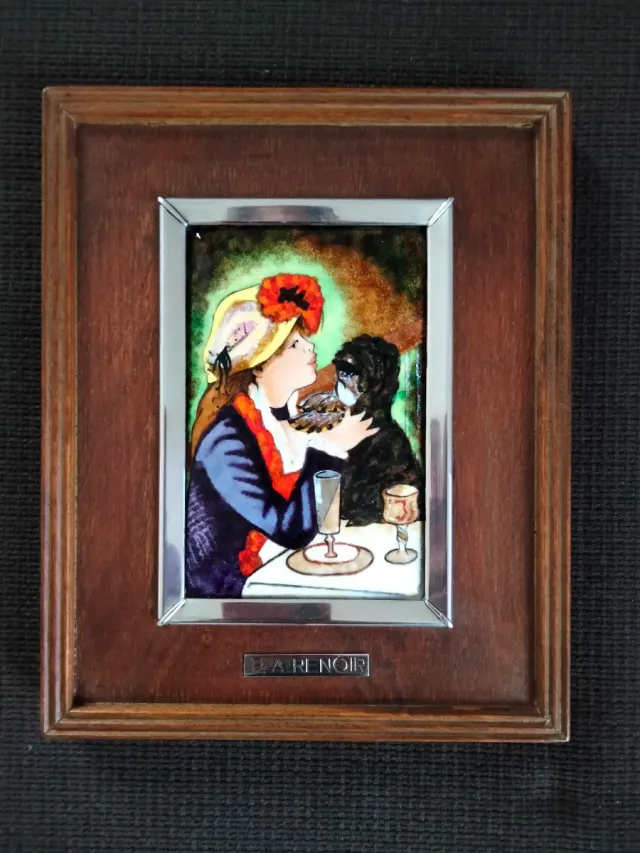 Cuadro Renoir Esmalte Plata y Madera