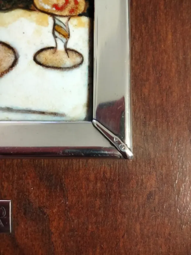 Cuadro Renoir Esmalte Plata y Madera