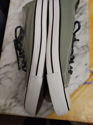 Tenis TEX de Lona verde y blanco