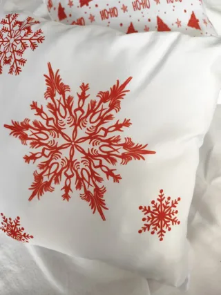 Fundas de cojín navideñas rojas y blancas