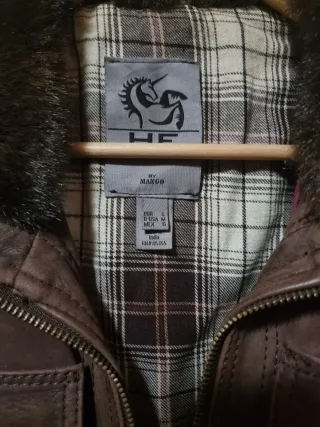 Cazadora Piel Mango Talla L
