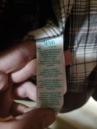 Cazadora Piel Mango Talla L