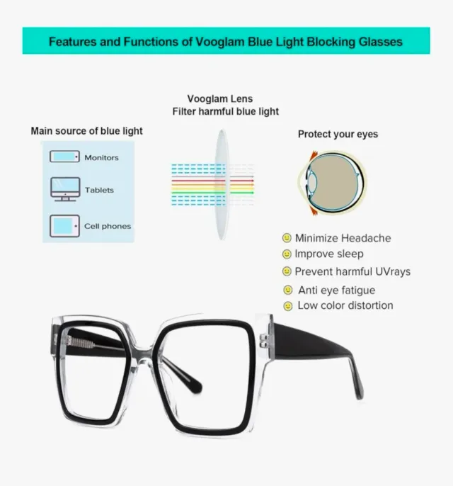 Gafas cuadradas VOOGLAM unisex