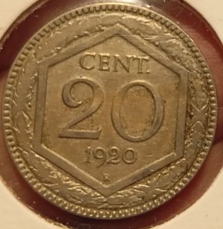 Raro 20 centesimi 1920 BB SPL