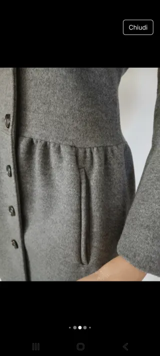 Max Mara Cappotto Lana Cashmere Grigio XS