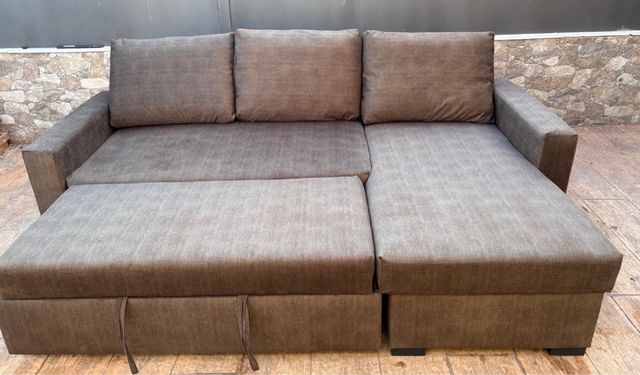 Sofá Cama Chaiselongue marrón