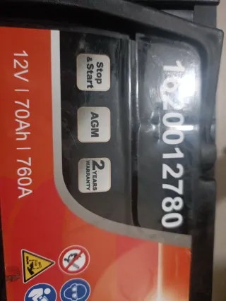 Batería EUROREPAR Start Stop 12V 70Ah 760A