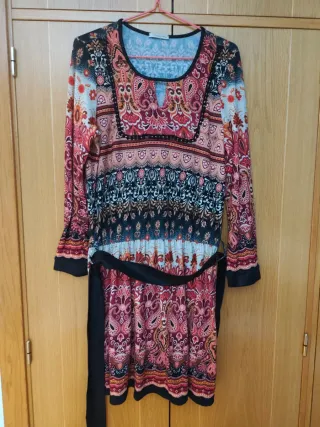 Vestido estampado manga larga