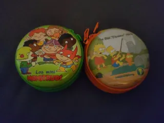 Carteras redondas hojalata cremallera