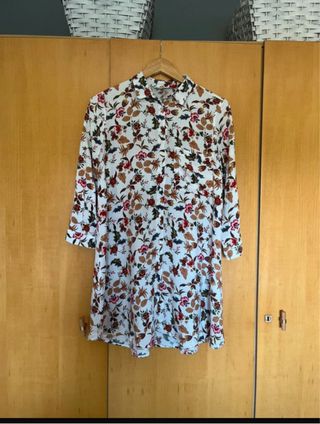 Camisa larga flores S