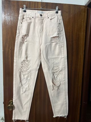 Vaqueros Pull&Bear salmón rotos