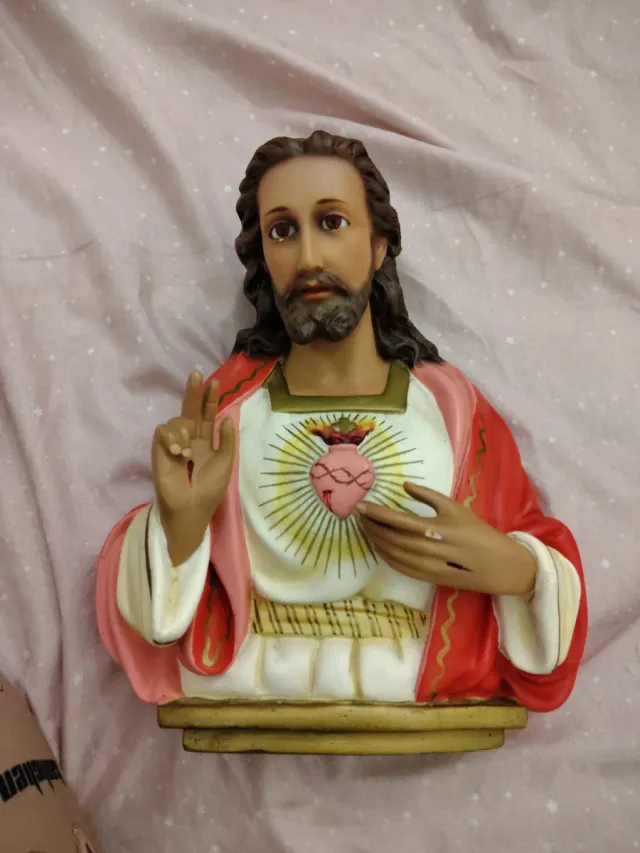 Busto Sagrado Coração de Jesus com olhos de cristal