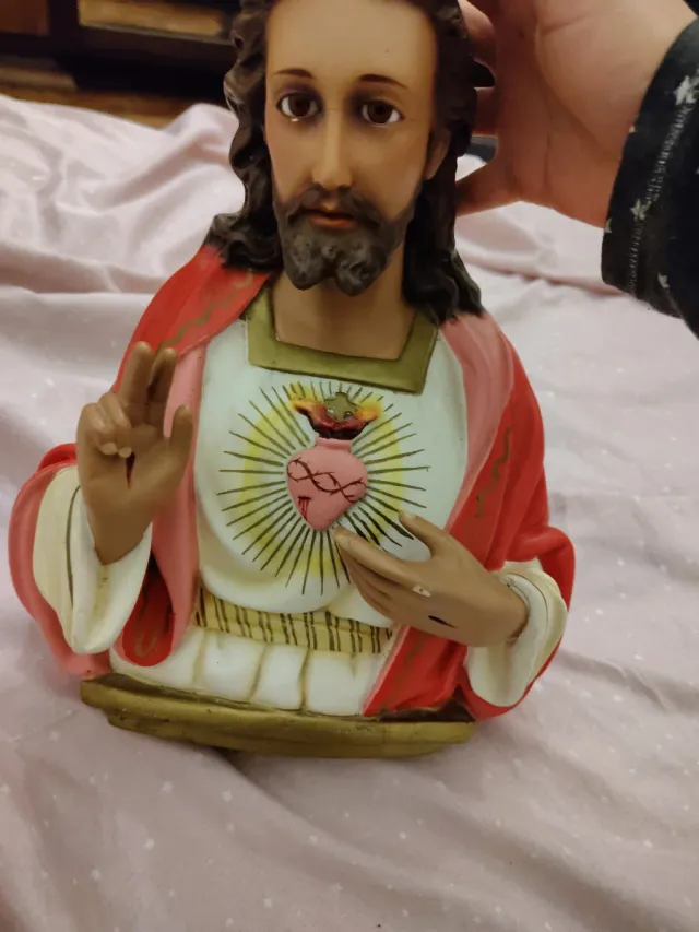 Busto Sagrado Coração de Jesus com olhos de cristal
