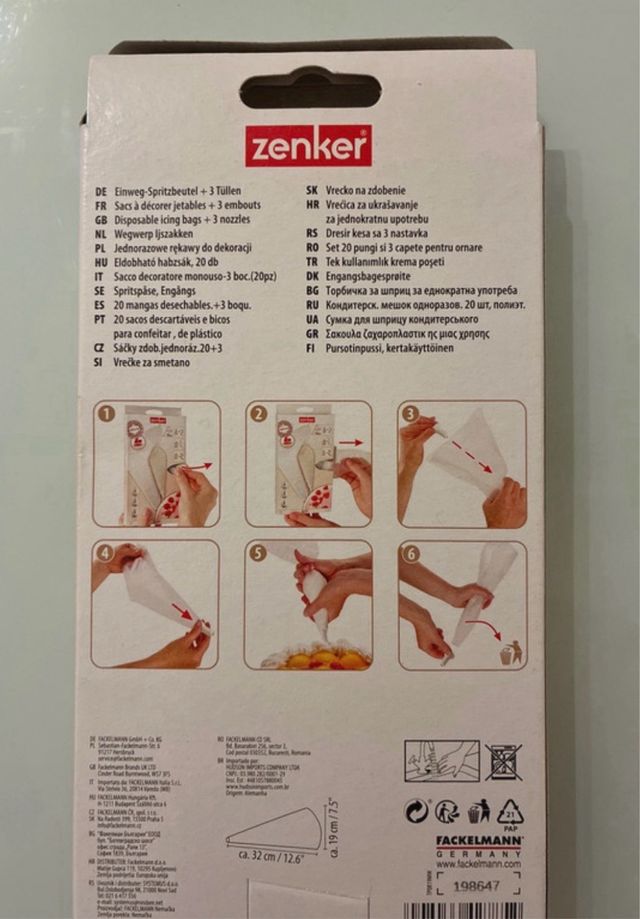 Sacchetti decorazione torta Zenker usa e getta
