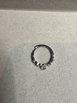 Anel Coroa com Pedra Lua e Zircônias