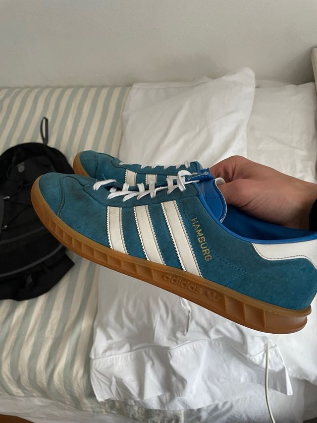 Adidas Hamburg Zapatillas Azul/Blanco talla 41 1/3