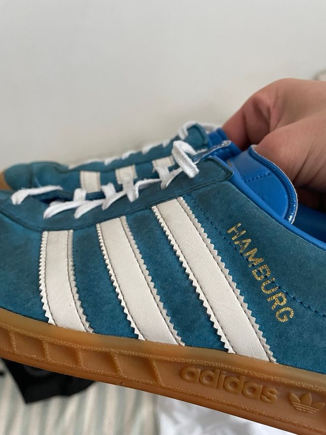 Adidas Hamburg Zapatillas Azul/Blanco talla 41 1/3