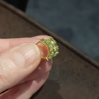 Pendientes Aro Oro con Piedras Verdes