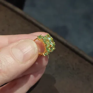 Pendientes Aro Oro con Piedras Verdes