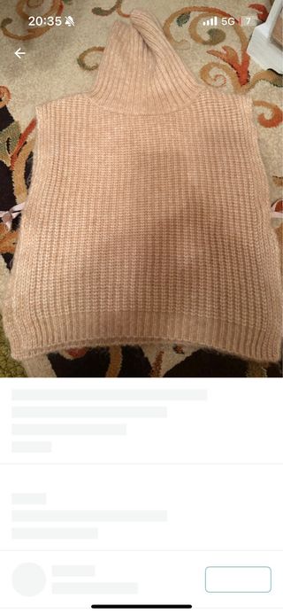 Chaleco Zara cuello alto beige Talla S