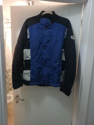 Traje de moto BMW azul y negro