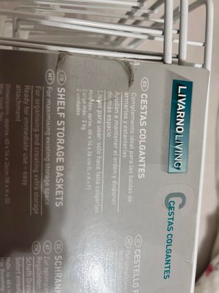 Cesta colgante organizadora para armarios