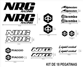 Kit 18 Pegatinas NRG DE PIAGGIO