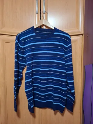 Jersey Rayas Azul y Blanco