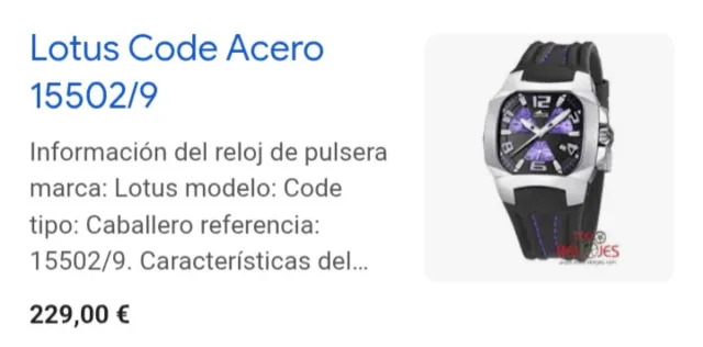 Reloj Lotus Cronógrafo Negro/Morado.