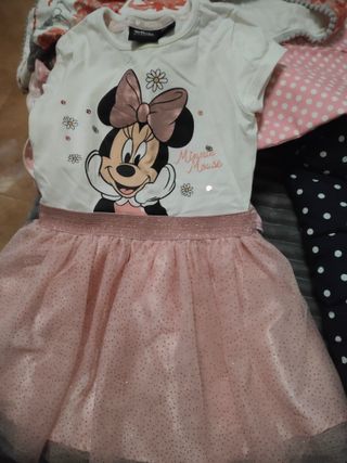 Vestido corto Minnie Mouse rosa