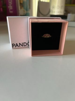Anillo Pandora Corona Princesa Rosa Oro