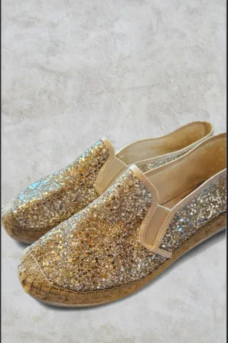 Scarpe donna glitter oro e argento