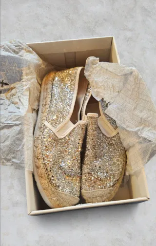 Scarpe donna glitter oro e argento