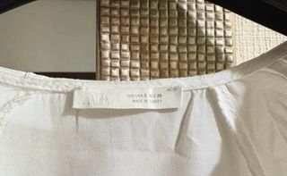 Camisa Zara blanca manga corta