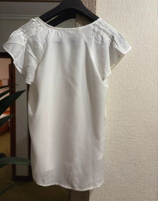 Camisa Zara blanca manga corta