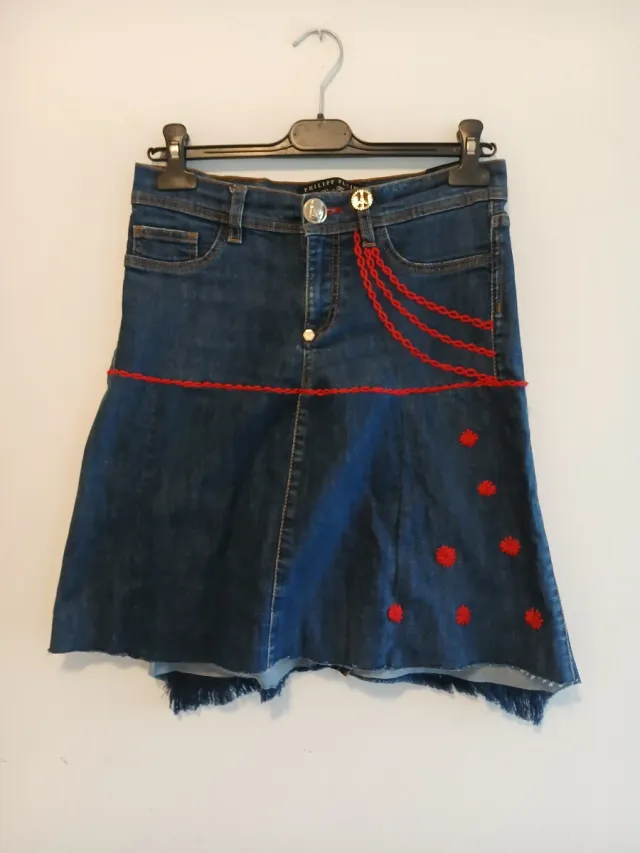 Philipp Plein Gonna tg.26/S con catene rosse