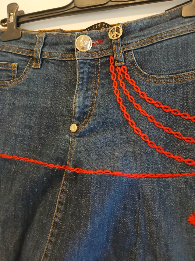 Philipp Plein Gonna tg.26/S con catene rosse