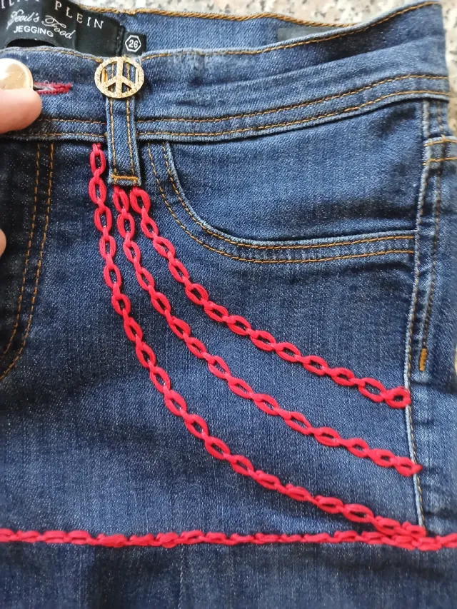 Philipp Plein Gonna tg.26/S con catene rosse