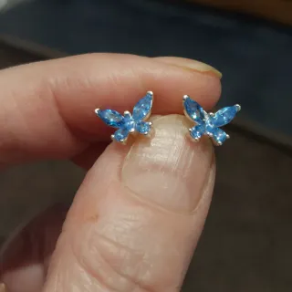 Pendientes Mariposa Azul Plata