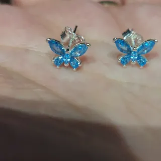 Pendientes Mariposa Azul Plata