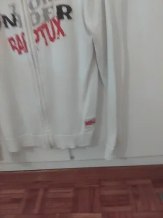 Chaqueta Punto Blanco con cremallera Sport T.L