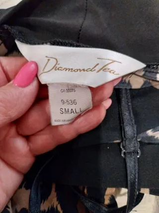 Conjunto Bata y Camisón Seda Animal Print negro