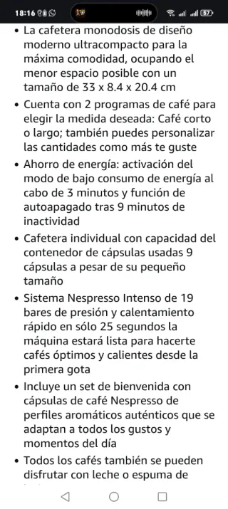 Cafetera Nespresso Negra