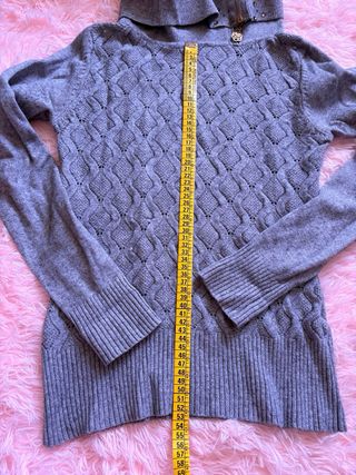 Maglione collo alto grigio con brillantini