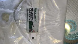 Polo Lacoste Talla M Blanco